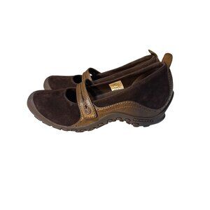 Merrell Womens Mary Jane Suede Slip-On Shoes‎ Size 9.5 Brown & Tan